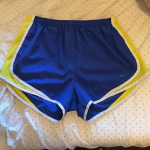 Nike Running Shorts, size M, blue and yellow